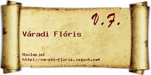Váradi Flóris névjegykártya